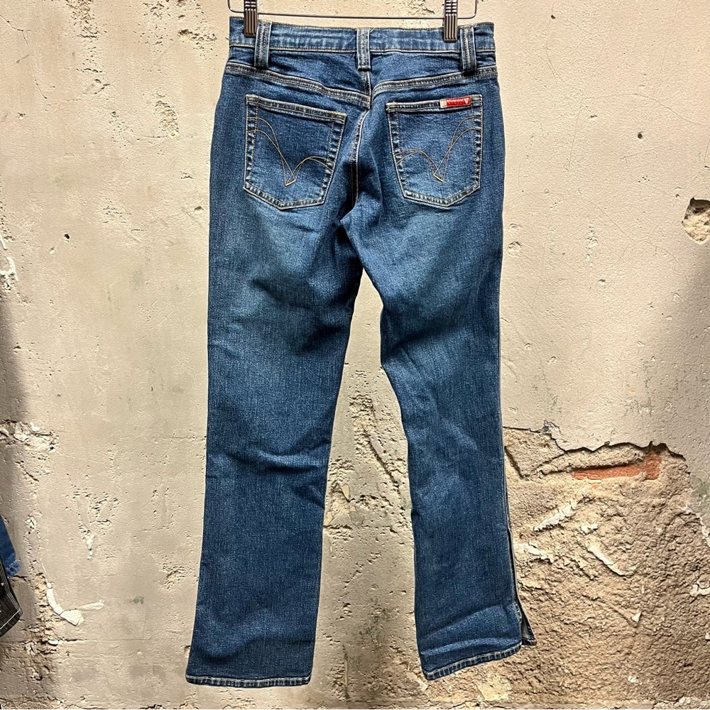 Vintage Y2K Guess Denim Low Rise Split Hem Bootcut Jeans 27 Boot Cut 90s 26"